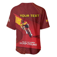 Personalized Spain Cycling Baseball Jersey You Don't Stop Cycling When You Get Old - Wonder Print Shop