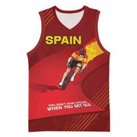Personalized Spain Cycling Basketball Jersey You Don't Stop Cycling When You Get Old - Wonder Print Shop