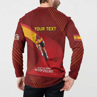 Personalized Spain Cycling Button Sweatshirt You Don't Stop Cycling When You Get Old - Wonder Print Shop