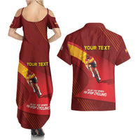 Personalized Spain Cycling Couples Matching Summer Maxi Dress and Hawaiian Shirt You Don't Stop Cycling When You Get Old - Wonder Print Shop