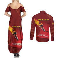 Personalized Spain Cycling Couples Matching Summer Maxi Dress and Long Sleeve Button Shirt You Don't Stop Cycling When You Get Old - Wonder Print Shop