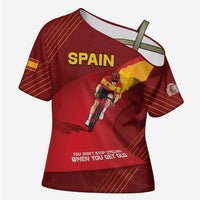 Personalized Spain Cycling Cross Shoulder Shirt You Don't Stop Cycling When You Get Old - Wonder Print Shop