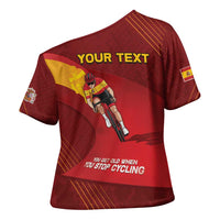 Personalized Spain Cycling Cross Shoulder Shirt You Don't Stop Cycling When You Get Old - Wonder Print Shop