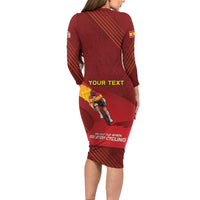 Personalized Spain Cycling Family Matching Long Sleeve Bodycon Dress and Hawaiian Shirt You Don't Stop Cycling When You Get Old - Wonder Print Shop