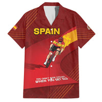Personalized Spain Cycling Family Matching Off The Shoulder Long Sleeve Dress and Hawaiian Shirt You Don't Stop Cycling When You Get Old - Wonder Print Shop