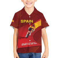 Personalized Spain Cycling Family Matching Off The Shoulder Long Sleeve Dress and Hawaiian Shirt You Don't Stop Cycling When You Get Old - Wonder Print Shop