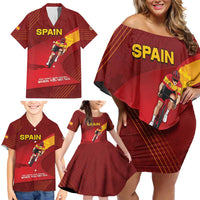 Personalized Spain Cycling Family Matching Off Shoulder Short Dress and Hawaiian Shirt You Don't Stop Cycling When You Get Old - Wonder Print Shop
