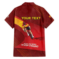 Personalized Spain Cycling Family Matching Short Sleeve Bodycon Dress and Hawaiian Shirt You Don't Stop Cycling When You Get Old - Wonder Print Shop