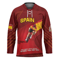 Personalized Spain Cycling Hockey Jersey You Don't Stop Cycling When You Get Old - Wonder Print Shop
