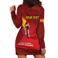 Personalized Spain Cycling Hoodie Dress You Don't Stop Cycling When You Get Old - Wonder Print Shop