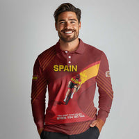 Personalized Spain Cycling Long Sleeve Polo Shirt You Don't Stop Cycling When You Get Old - Wonder Print Shop