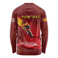 Personalized Spain Cycling Long Sleeve Shirt You Don't Stop Cycling When You Get Old - Wonder Print Shop