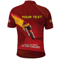 Personalized Spain Cycling Polo Shirt You Don't Stop Cycling When You Get Old - Wonder Print Shop