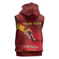 Personalized Spain Cycling Sleeveless Zip Hoodie You Don't Stop Cycling When You Get Old - Wonder Print Shop