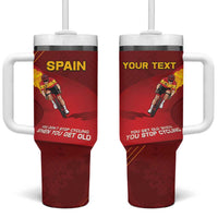 Personalized Spain Cycling Tumbler With Handle You Don't Stop Cycling When You Get Old - Wonder Print Shop