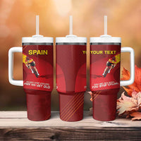 Personalized Spain Cycling Tumbler With Handle You Don't Stop Cycling When You Get Old - Wonder Print Shop