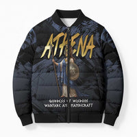 Ancient Greek Athena Bomber Puffer Jacket Goddess Of Wisdom - Wonder Print Shop