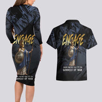 Ancient Greek Athena Couples Matching Long Sleeve Bodycon Dress and Hawaiian Shirt Goddess Of Wisdom - Wonder Print Shop