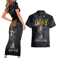 Ancient Greek Athena Couples Matching Short Sleeve Bodycon Dress and Hawaiian Shirt Goddess Of Wisdom - Wonder Print Shop