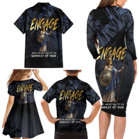 Ancient Greek Athena Family Matching Long Sleeve Bodycon Dress and Hawaiian Shirt Goddess Of Wisdom - Wonder Print Shop