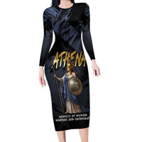 Ancient Greek Athena Family Matching Long Sleeve Bodycon Dress and Hawaiian Shirt Goddess Of Wisdom - Wonder Print Shop