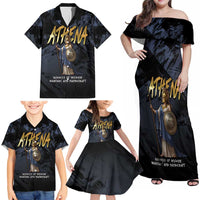 Ancient Greek Athena Family Matching Off Shoulder Maxi Dress and Hawaiian Shirt Goddess Of Wisdom - Wonder Print Shop