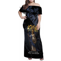 Ancient Greek Athena Family Matching Off Shoulder Maxi Dress and Hawaiian Shirt Goddess Of Wisdom - Wonder Print Shop