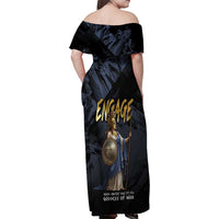 Ancient Greek Athena Family Matching Off Shoulder Maxi Dress and Hawaiian Shirt Goddess Of Wisdom - Wonder Print Shop