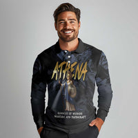 Ancient Greek Athena Long Sleeve Polo Shirt Goddess Of Wisdom - Wonder Print Shop