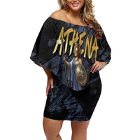 Ancient Greek Athena Off Shoulder Short Dress Goddess Of Wisdom - Wonder Print Shop