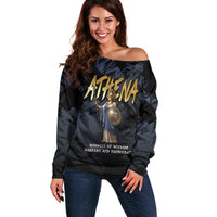 Ancient Greek Athena Off Shoulder Sweater Goddess Of Wisdom - Wonder Print Shop