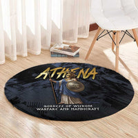 Ancient Greek Athena Round Carpet Goddess Of Wisdom - Wonder Print Shop