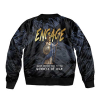 Ancient Greek Athena Sleeve Zip Bomber Jacket Goddess Of Wisdom - Wonder Print Shop