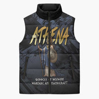 Ancient Greek Athena Sleeveless Puffer Jacket Goddess Of Wisdom - Wonder Print Shop