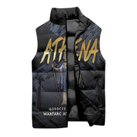 Ancient Greek Athena Sleeveless Puffer Jacket Goddess Of Wisdom - Wonder Print Shop