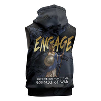 Ancient Greek Athena Sleeveless Zip Hoodie Goddess Of Wisdom - Wonder Print Shop