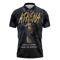 Ancient Greek Athena Zipper Polo Shirt Goddess Of Wisdom - Wonder Print Shop