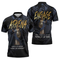 Ancient Greek Athena Zipper Polo Shirt Goddess Of Wisdom - Wonder Print Shop
