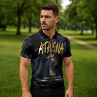 Ancient Greek Athena Zipper Polo Shirt Goddess Of Wisdom - Wonder Print Shop