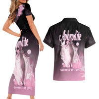Ancient Greek Aphrodite Couples Matching Short Sleeve Bodycon Dress and Hawaiian Shirt Goddess Of Beauty - Wonder Print Shop