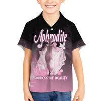 Ancient Greek Aphrodite Family Matching Off The Shoulder Long Sleeve Dress and Hawaiian Shirt Goddess Of Beauty - Wonder Print Shop