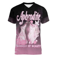 Ancient Greek Aphrodite Women V-Neck T-Shirt Goddess Of Beauty - Wonder Print Shop