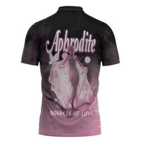 Ancient Greek Aphrodite Zipper Polo Shirt Goddess Of Beauty - Wonder Print Shop