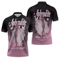Ancient Greek Aphrodite Zipper Polo Shirt Goddess Of Beauty - Wonder Print Shop