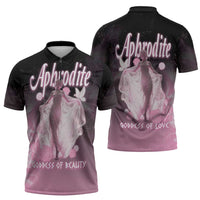 Ancient Greek Aphrodite Zipper Polo Shirt Goddess Of Beauty - Wonder Print Shop