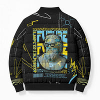 Ancient Greek Zeus Bomber Puffer Jacket Futuristic Style - Wonder Print Shop