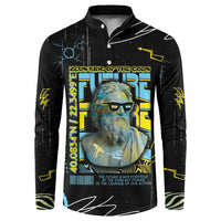 Ancient Greek Zeus Button Sweatshirt Futuristic Style - Wonder Print Shop