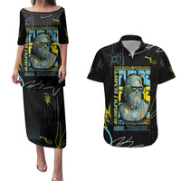 Ancient Greek Zeus Couples Matching Puletasi and Hawaiian Shirt Futuristic Style - Wonder Print Shop