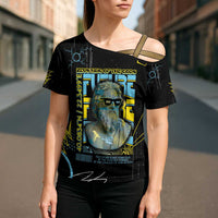 Ancient Greek Zeus Cross Shoulder Shirt Futuristic Style - Wonder Print Shop