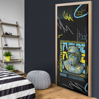 Ancient Greek Zeus Door Cover Futuristic Style - Wonder Print Shop